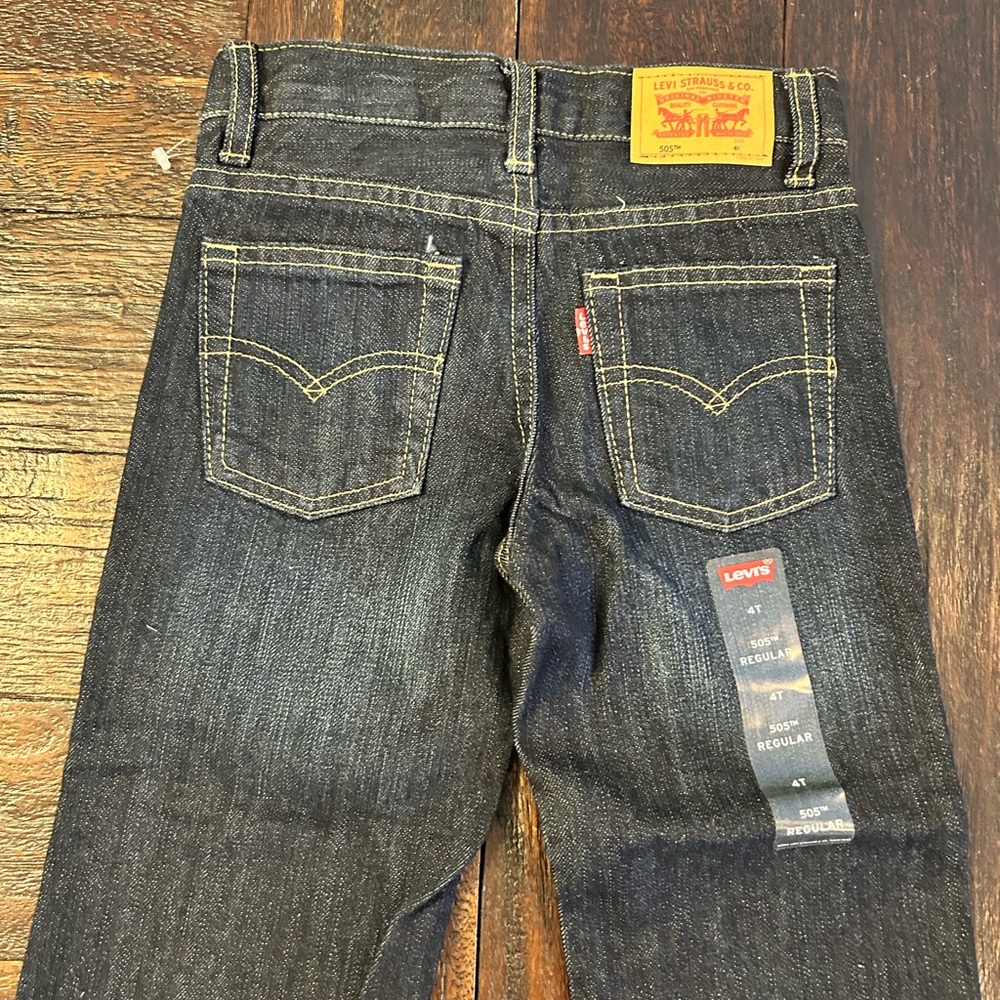 505 Levi's Regular Length Indigo Straight Jeans- 4T - Picture 3 of 6